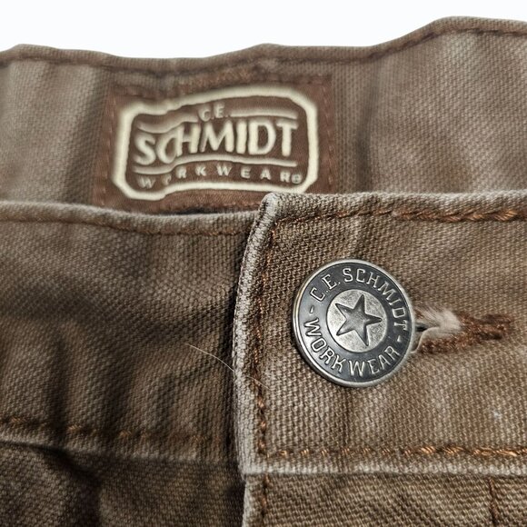 CE Schmidt Workwear Canvas Carpenter Pants Utility Tough 44" W x 31" L  Brown - Picture 8 of 13